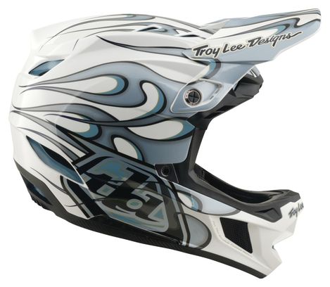 Casco integrale Troy Lee Designs D4 Composite Mips Torched bianco/argento