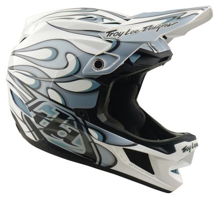 Casco integrale Troy Lee Designs D4 Composite Mips Torched bianco/argento