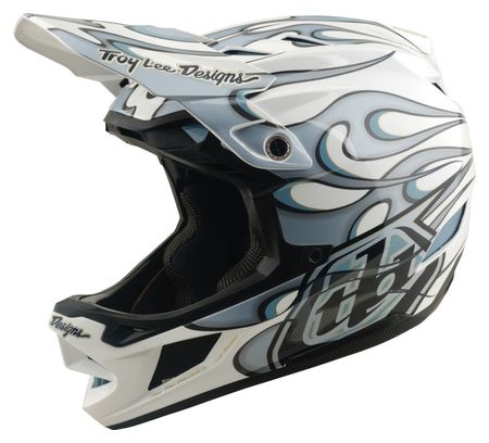 Casco integrale Troy Lee Designs D4 Composite Mips Torched bianco/argento