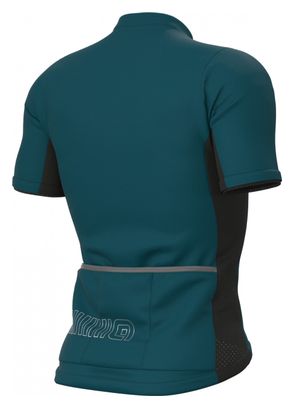 Maillot Manches Courtes Alé Color Block Bleu Lagon