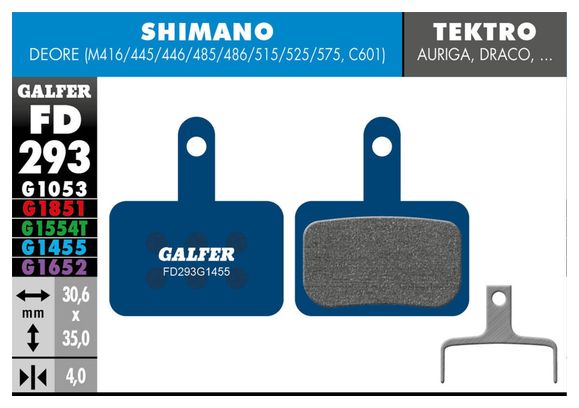 Galfer FD293 G1455 Road Semi-Metallic Brake Pads for Shimano / Tektro / TRP Disc Brakes