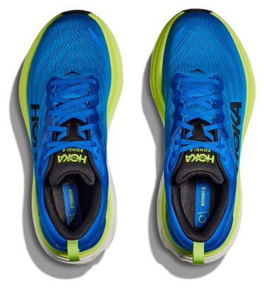 Chaussures Running Hoka Bondi 8 Large 2E Bleu/Vert Homme