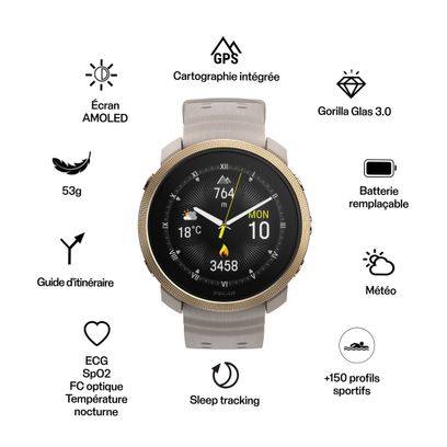 Montre Connectée Multisports Polar Vantage M3 Greige Sand