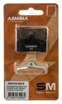 ASHIMA Paire de Plaquettes SHIMANO SAINT BR-M810 Semi Métalliques