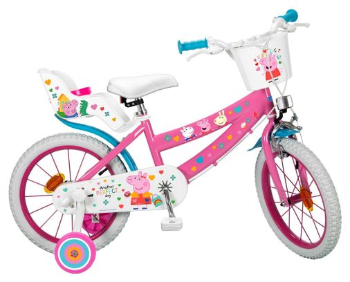 Velo 16 pouces Peppa Pig 5/7 ans Stabilisateur