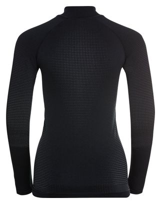 Maillot Manches Longues 1/2 Zip Odlo Performance Warm Eco Gris Femme