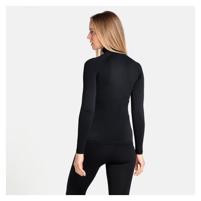 Maillot Manches Longues 1/2 Zip Odlo Performance Warm Eco Gris Femme