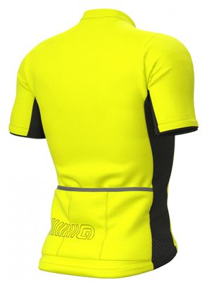 Maillot Manches Courtes Alé Color Block Jaune Fluo