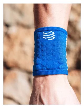 Bandeaux Poignet Compressport Sweatbands 3D.Dots Bleu Blanc