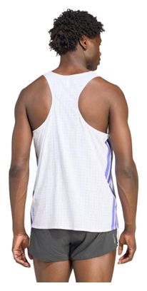 Débardeur adidas Adizero Blanc/Violet Homme