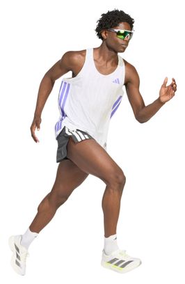 Débardeur adidas Adizero Blanc/Violet Homme