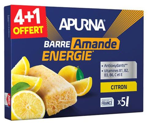 4+1 Apurna Energy Bars Lemon-Almond 5x25g