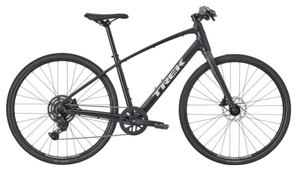 Bicicletta fitness Trek FX 2 Stepover con cambio Shimano Cues 9V, manubrio da 700 mm, grigio/nero, 4a generazione