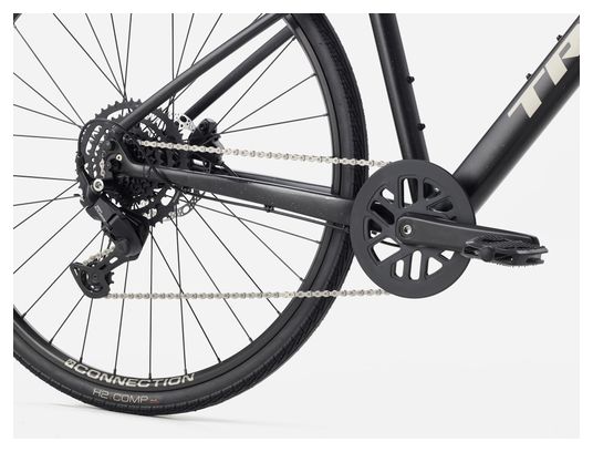 Bicicletta fitness Trek FX 2 Stepover con cambio Shimano Cues 9V, manubrio da 700 mm, grigio/nero, 4a generazione
