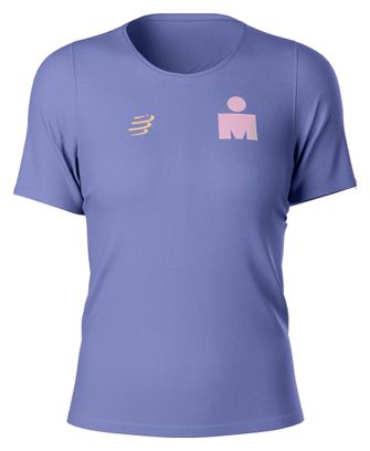 Compressport Training IronMan 2025 Todo es posible maillot de manga corta Mujer Violeta/Rosa