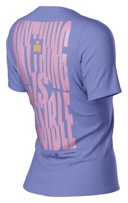 Compressport Training IronMan 2025 Todo es posible maillot de manga corta Mujer Violeta/Rosa