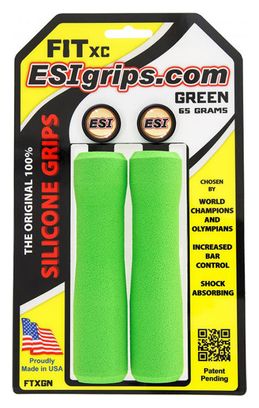 Paire de Grips ESI FIT XC Silicone Vert