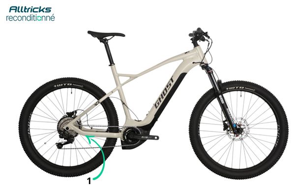VTT Électrique Semi Rigide Ghost Hybrid HTX 4.7+ Shimano Deore 10 V 500wh 27.5' Beige - Vélo D'Exposition