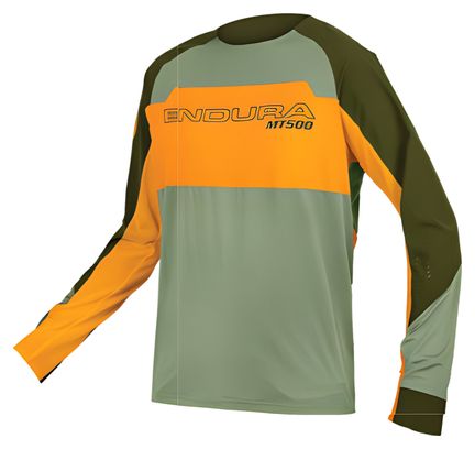 Endura MT500 Burner Lite Long Sleeve Jersey Groen / Oranje