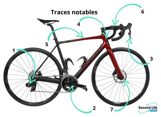 Gereviseerd product - Look 785 Huez Interference Racefiets Sram Rival AXS 12V Zwart Mat/Rood Glossy 2022 M