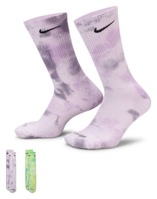 Calcetines Nike Everyday Plus Morados/Verdes ( <strong>2 pares</strong>)