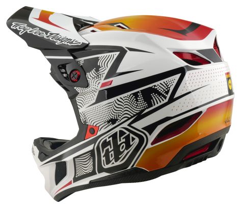 Casco integral Troy Lee Designs D4 Composite con forro Mips, color blanco