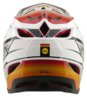 Casco integral Troy Lee Designs D4 Composite con forro Mips, color blanco
