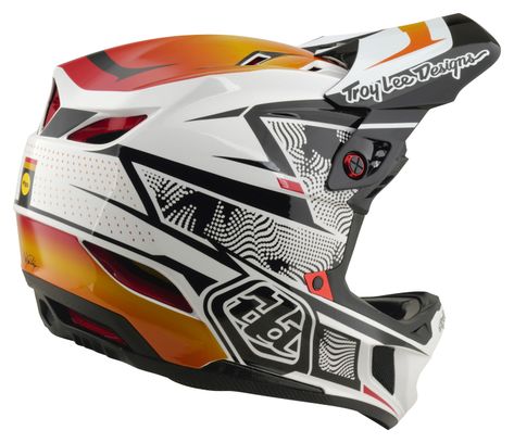 Casco integral Troy Lee Designs D4 Composite con forro Mips, color blanco
