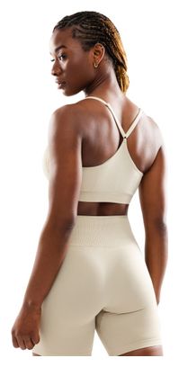 Brassière de sport sans couture femme Fitness Spark Beige