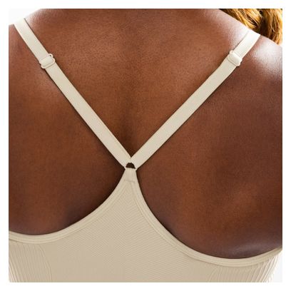 Brassière de sport sans couture femme Fitness Spark Beige