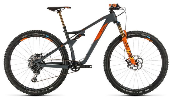 Cube Full Suspension MTB AMS 100 C:68 TM 29 Sram GX Eagle 12s Grey / Orange 2020