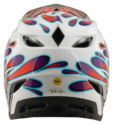 Casco integrale Troy Lee Designs D4 Composite Mips Overspray bianco/rosso