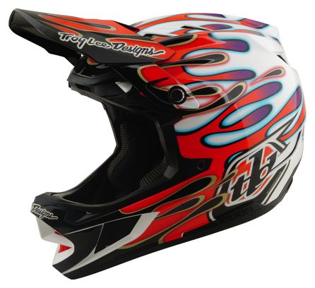 Casco integrale Troy Lee Designs D4 Composite Mips Overspray bianco/rosso