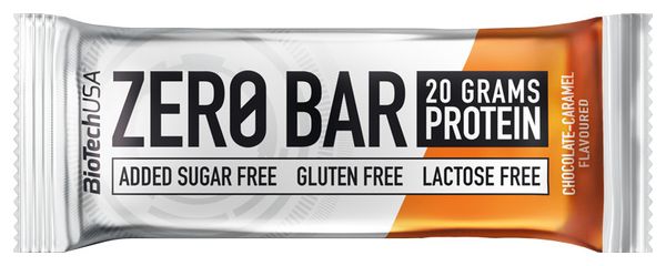 Barre protéinée BioTechUSA Zero Bar 50g Chocolat Caramel
