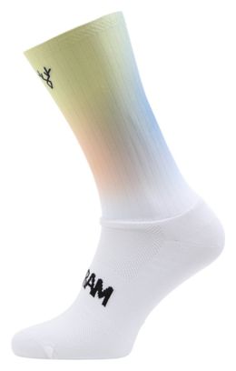 Paar LeBram Race Geel Blauwe Aero Sokken