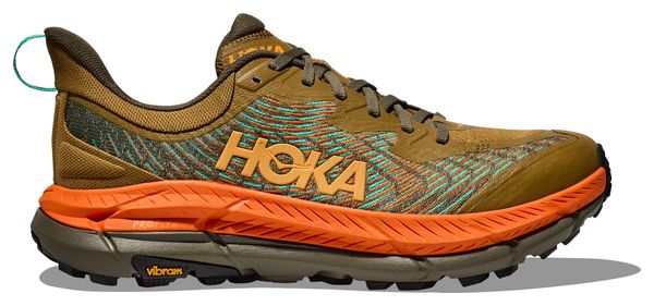 Hoka Mafate Speed 4 Trail Shoes Khaki/Orange Uomo