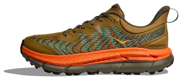 Hoka Mafate Speed 4 Trail Shoes Khaki/Orange Uomo