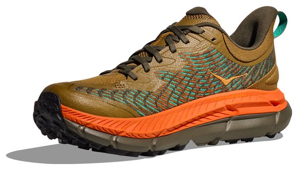 Hoka Mafate Speed 4 Trail Shoes Khaki/Orange Uomo