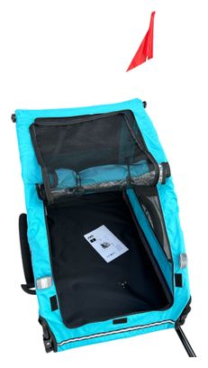 Remorque pour chien bleu luxe jusqu'à 30 kg pliable
