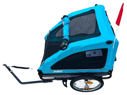 Remorque pour chien bleu luxe jusqu'à 30 kg pliable