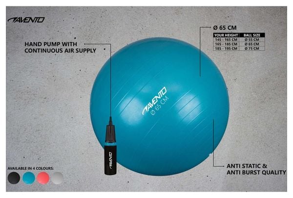 Avento Ballon de fitness/d'exercice avec pompe Diamètre 65 cm Rose