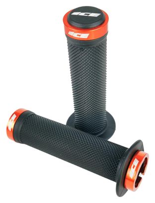 Paire de Grips Ice Fury Lock-on Noir/Rouge