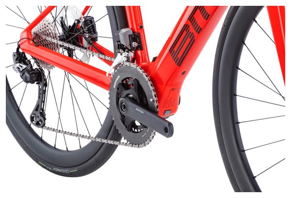 BMC Roadmachine 01 AMP Two Elektrische Racefiets Shimano GRX Di2 11S 360 Wh 700 mm Neon Red 2024