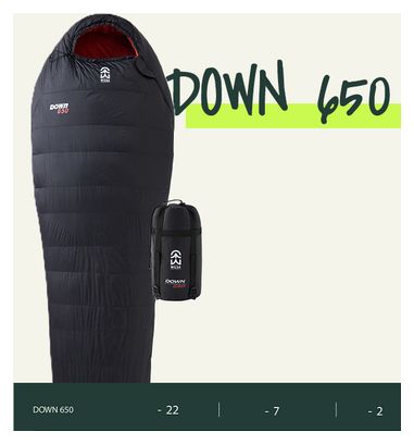 Sac de Couchage Duvets DOWN 650 Noir