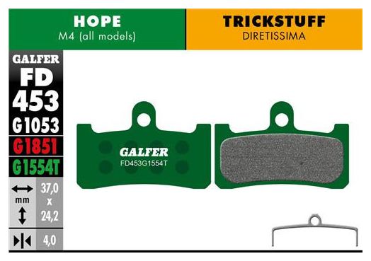 Hope M4/Trickstuff Diretissima Pro Semi Metal Brake Pads