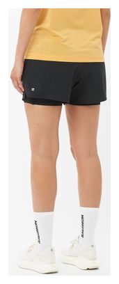 Salomon SHKout Core 4in Pantalones cortos negros 2 en 1 para mujer