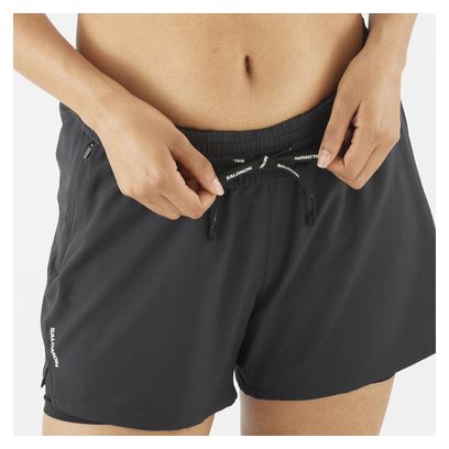 Salomon SHKout Core 4in Pantalones cortos negros 2 en 1 para mujer