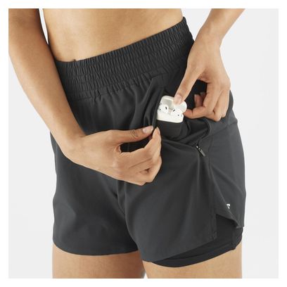 Salomon SHKout Core 4in Pantalones cortos negros 2 en 1 para mujer