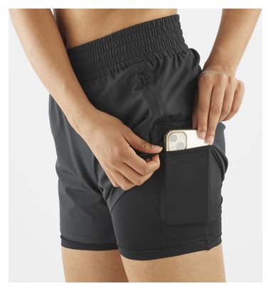 Salomon SHKout Core 4in Pantalones cortos negros 2 en 1 para mujer
