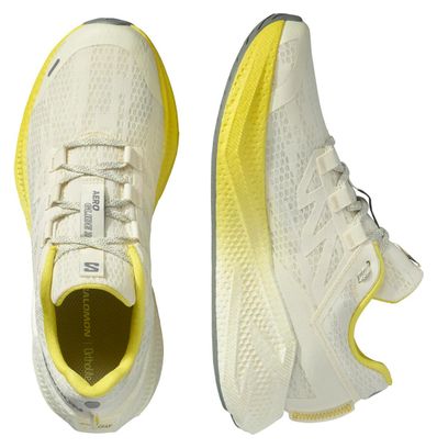 Salomon Aero Glide 3 Heren Hardloopschoenen Wit/Geel